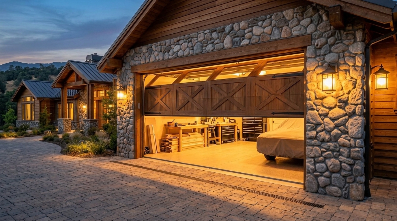 Rancho Cordova Garage Door Service Garage Door Gliding Open Revealing Warm Illuminated Interior